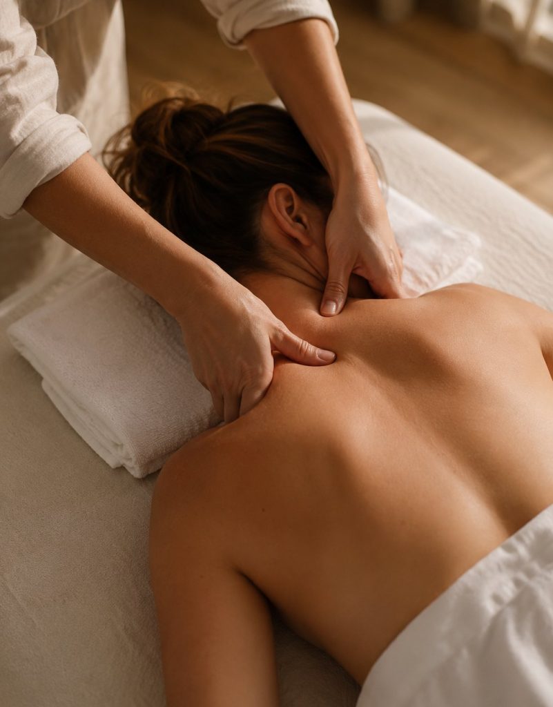 Massage relaxant de la nuque et des trapèzes pour relâcher les tensions